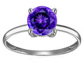 Original Star K Genuine Amethyst Round 7mm Solitaire Engagement Ring
