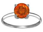 Original Star K Simulated Orange Mexican Fire Opal Round 7mm Solitaire Engagement Ring