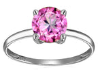 Original Star K Created Pink Sapphire Round 7mm Solitaire Engagement Ring