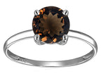 Original Star K Genuine Smoky Quartz Round 7mm Solitaire Engagement Ring