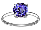 Original Star K Simulated Tanzanite Round 7mm Solitaire Engagement Ring