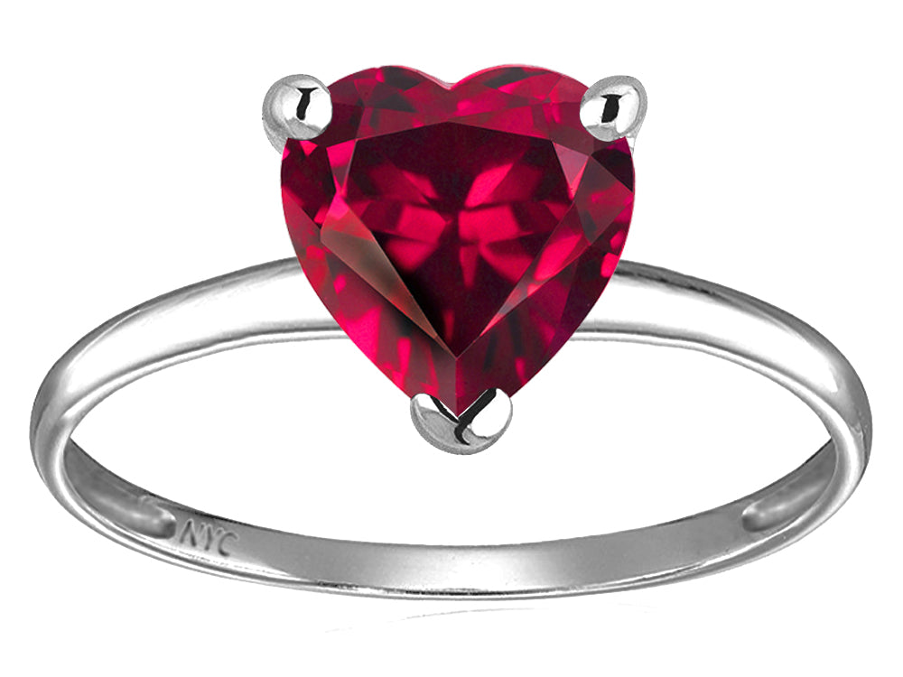 Original Star K™ Created Ruby Heart Shape 8mm Solitaire Engagement Ring