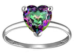 Original Star K Mystic Rainbow Topaz Heart Shape 8mm Solitaire Engagement Ring
