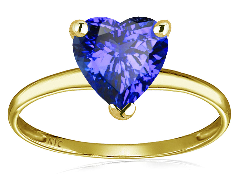 Original Star K Simulated Tanzanite Heart Shape 8mm Solitaire Engagement Ring