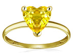 Original Star K Simulated Yellow Sapphire Heart Shape 8mm Solitaire Engagement Ring