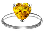 Original Star K Genuine Citrine Heart Shape 8mm Solitaire Engagement Ring