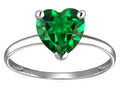 Original Star K Simulated Emerald Heart Shape 8mm Solitaire Engagement Ring