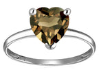 Original Star K Smoky Quartz Heart Shape 8mm Solitaire Engagement Ring