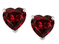 Star K Heart Shape 6mm Genuine Garnet Earrings Studs