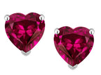 Star K Heart Shape 6mm Simulated Pink Tourmaline Earrings Studs