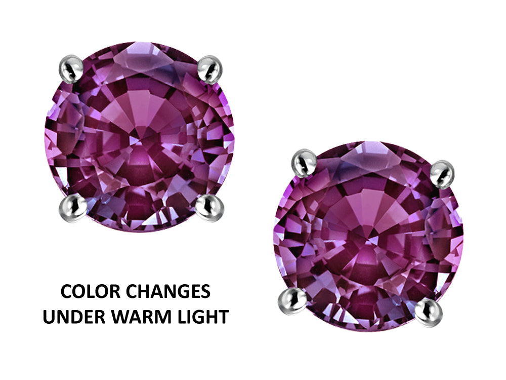 Star K™ Round 6mm Simulated Alexandrite Classic Screw Back Stud Earrings