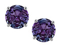 Star K Round 6mm Simulated Alexandrite Classic Screw Back Stud Earrings