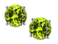 Star K Round 6mm Genuine Peridot Classic Screw Back Stud Earrings