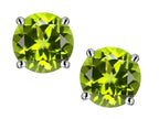 Star K Round 6mm Genuine Peridot Classic Screw Back Stud Earrings