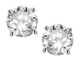 Star K Round 6mm Genuine White Topaz Classic Screw Back Stud Earrings