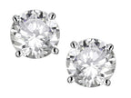 Star K Round 6mm Genuine White Topaz Classic Screw Back Stud Earrings