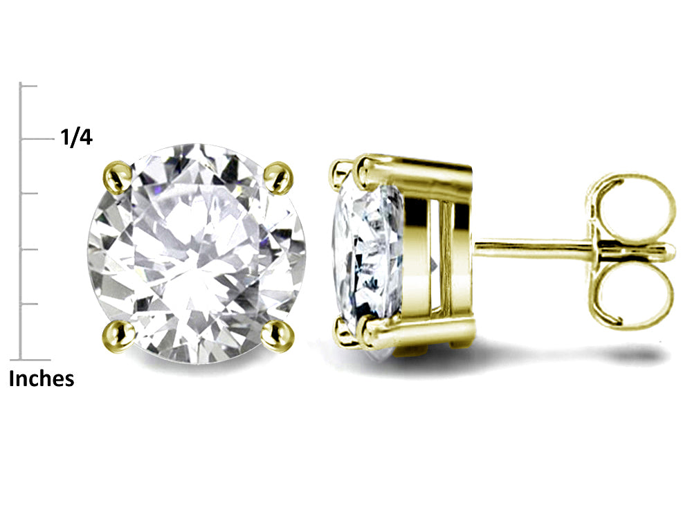 Star K Round 6mm Created Sapphire Stud Earrings