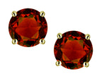 Star K Round 6mm Genuine Garnet Stud Earrings