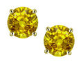 Star K Round 6mm Genuine Citrine Stud Earrings