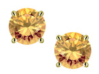 Star K Round 6mm Simulated Imperial Yellow Topaz Stud Earrings