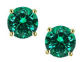 Star K Round 7mm Simulated Emerald Classic Stud Earrings