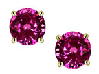 Star K Round 7mm Simulated Pink Tourmaline Classic Stud Earrings