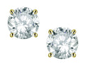 Star K 7mm Round Genuine White Topaz Classic Stud Earrings