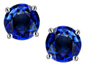 Star K™ 7mm Round Created Sapphire Classic Screw Back Stud Earrings