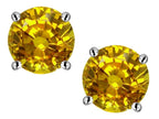 Star K™ 7mm Round Genuine Citrine Classic Screw Back Stud Earrings