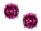 Star K Round 7mm Simulated Pink Tourmaline Classic Screw Back Stud Earrings