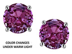 Star K Round 7mm Simulated Alexandrite Classic Screw Back Stud Earrings