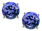 Star K™ Round 7mm Simulated Tanzanite Classic Screw Back Stud Earrings
