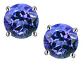 Star K Round 7mm Simulated Tanzanite Classic Screw Back Stud Earrings