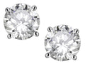 Star K™ 7mm Round Genuine White Topaz Classic Screw Back Stud Earrings