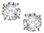 Star K™ 7mm Round Genuine White Topaz Classic Screw Back Stud Earrings