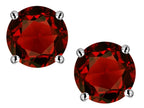 Star K™ 7mm Round Genuine Garnet Classic Screw Back Stud Earrings