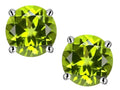 Star K 7mm Round Genuine Peridot Classic Screw Back Stud Earrings