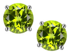 Star K 7mm Round Genuine Peridot Classic Screw Back Stud Earrings