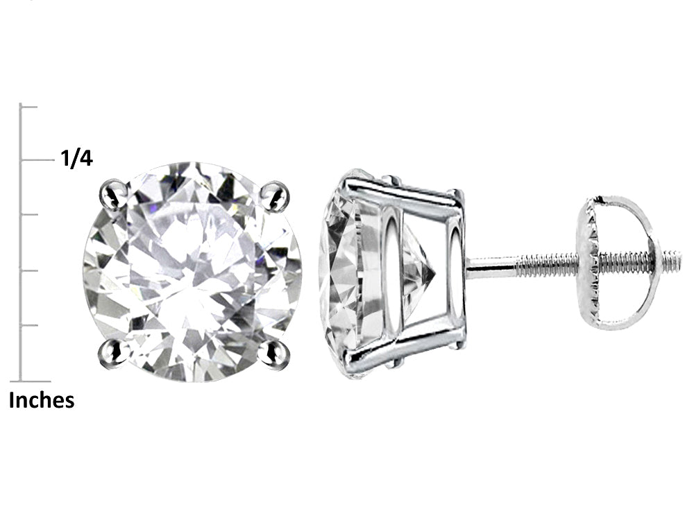 Star K 7mm Round Created Pink Sapphire Classic Screw Back Stud Earrings