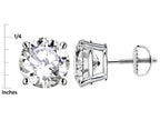 Star K 7mm Round Created Pink Sapphire Classic Screw Back Stud Earrings