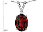 Star K Oval 8x6mm Genuine Garnet Rabbit Ear Pendant Necklace