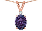 Star K Oval 7x5mm Simulated Alexandrite Pendant Necklace