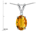 Star K Oval 7x5mm Genuine Citrine Pendant Necklace
