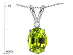 Star K Oval 7x5mm Genuine Peridot Pendant Necklace