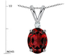 Star K Oval 7x5mm Genuine Garnet Pendant Necklace