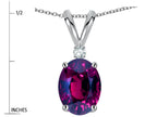 Star K Oval 7x5mm Genuine Rhodolite Pendant Necklace