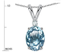 Star K Oval 7x5mm Genuine Sky Blue Topaz Pendant Necklace