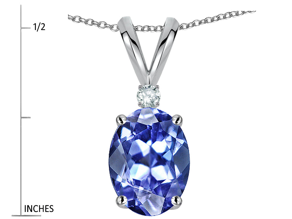 Star K Oval 7x5mm Genuine Tanzanite Pendant Necklace