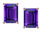 Star K Emerald Cut 8x6mm Genuine Amethyst Earrings Studs