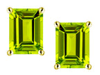 Star K Emerald Cut 8x6mm Genuine Peridot Earrings Studs